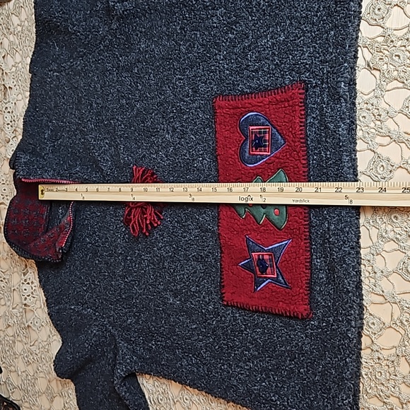 Vintage C&B Sport by Croft & Barrow Gray Fleece Pullover Christmas Jacket - Picture 11 of 12